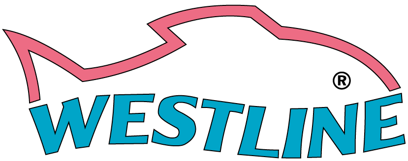 Das Logo zeigt die stilisierte Umrissform eines Autos in Rot mit dem Schriftzug WESTLINE in blauen Großbuchstaben darunter.

Beschreibung von KI generiert